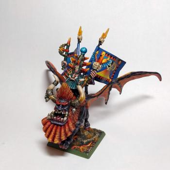 Chaos Dwarf Sorcerer on Lamassu by tomy