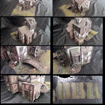 scratchbuilt Watermill and river by Kilvo666