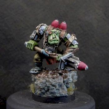 Ork with heavy weapon by Shawn R. L.