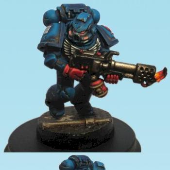 Crimson Fist Space Marine (Flamer) by peteh