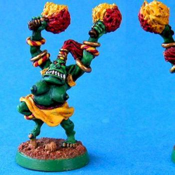 Blood Bowl converted orc Cheerleader by traveller