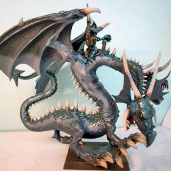 Dark Elve Witch  King in Two- Headed Dragon by larty