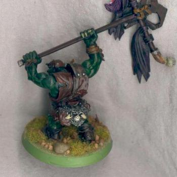 Black Orc Warboss with Banner by skeeter