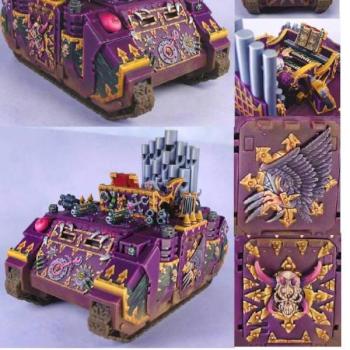 Slaanesh Command Rhino with Warp Amp by Commander Y