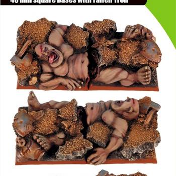 SMM 40 mm square bases Fallen Troll unpainted resin by Scibor