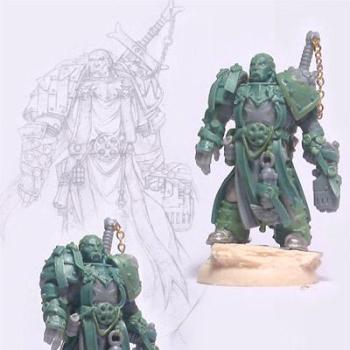 Mark Gibbon's based green of a Dark Templar officer by tabanstudio