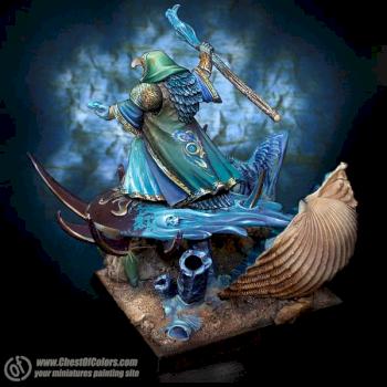 Chaos Lord of Tzeentch on a flying disc by Ana