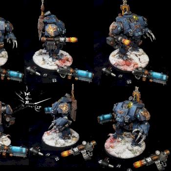 Primaris Redemptor Dreadnought Space Wolves Modded Warhammer 40K by CroWarGamePainting