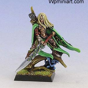 Wood Elves Elf Lord with Great Weapon by funkyyuzzam