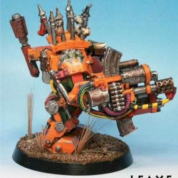 Ork nob in mega-armour by leaxe