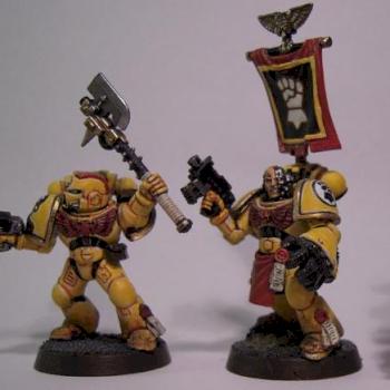 Imperial Fists Second Company Command Squad (first three) by BobaHat