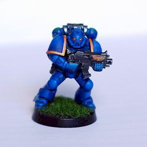 space marine with base by juphro