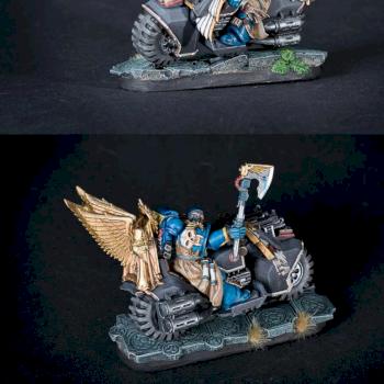 Space Marines Librarian on Bike by uzmnetosere