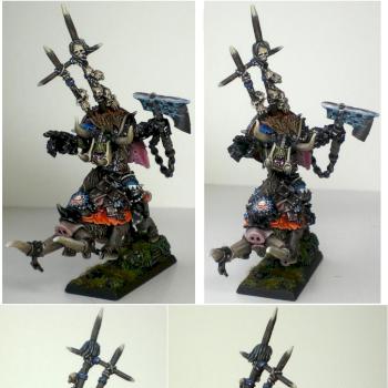 Orc Warboss Gorbad Ironclaw (Azbad Bonecruncher on Wundapig) by cb_rex