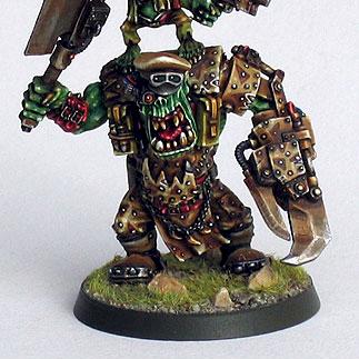 Space ork boss with helm bearer by ManU26