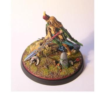 Wood elves: wood elf lord with great weapon (new base) by aman