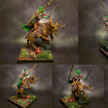 Wood Elf Lord on Great Stag by Azgaroth