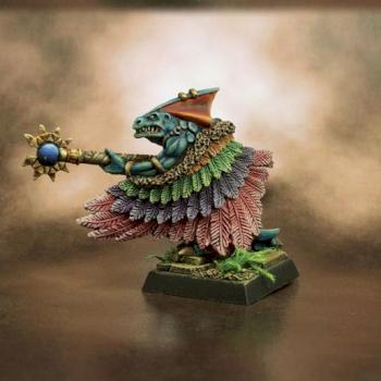 Lizardmen Skink Priest with Feathered Cloak by -Marta-