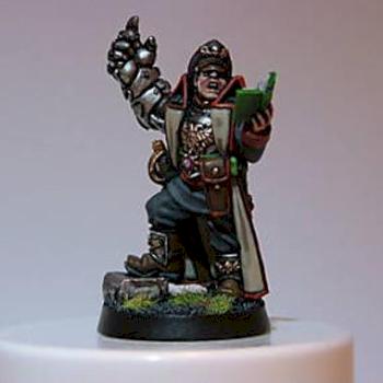 Imperial Guard Commissar with Book and Power Fist by musketeer1