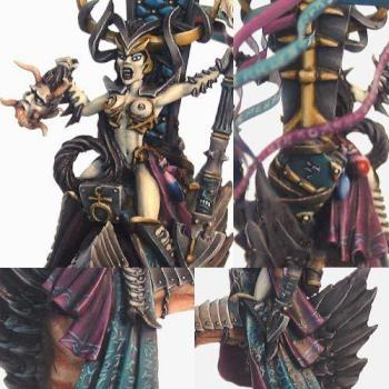 Dark Elf High Sorceress on Steed of Slaanesh by GeOrc