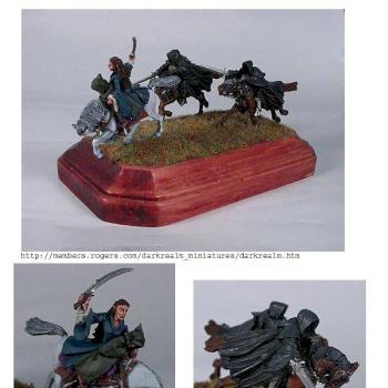 lord of the rings mounted Arwen with ringwraiths by darkrealm miniatures