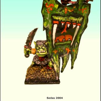 Orc Battle Standard Bearer on Foot by sedas