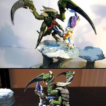 Eldar vs. Tyranid Diorama by Calandryll