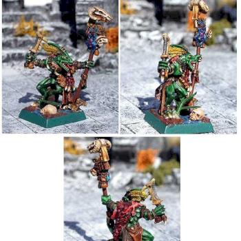 Lizard men Skink Priest by darkrealm miniatures