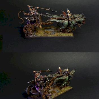 Dark elf Cold one chariot (1) by karpunk