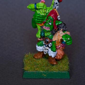 Orc shaman with mentalist gob (as familiar) by David Kolacinski