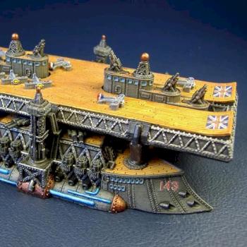 Dystopian Wars - Kingdom of Britannia Avenger Class Carrier by BigB