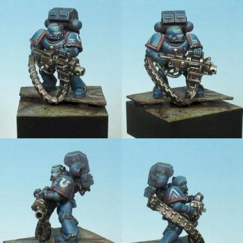 Ultramarine with heavy bolter by akaranseth