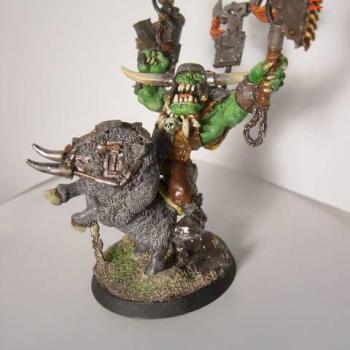 Ork Warboss Snakebiteclan on Supercyboar by mrincredible