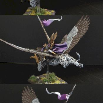 High Elf Prince on Griffon by luferox