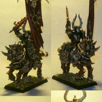 Standardbearer mounted Chaos Knight by JediFran