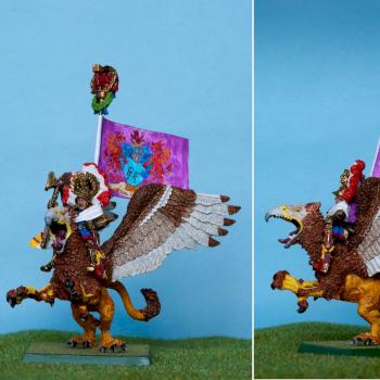 Karl Franz, Empire Emperor on Death Claw griffin by David Kolacinski