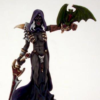 Eldessa, Drow Female Necromancer by CELPainting