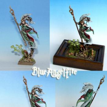 Wood Elves Spellsinger with Showbase by blueangelfire