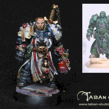 Mark Gibbon's based green of a Dark Templar officer (painted) by tabanstudio