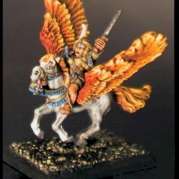 15mm Female Elf on Pegasus, Demonblade (CCV winner) by blackfly