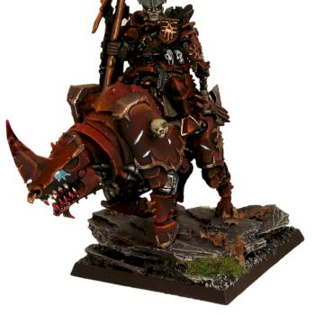 Battle Standard Bearer of Khorne on Juggernaut by precinctomega