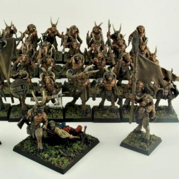 Beastmen Gor unit with diorama by MiniKingdom