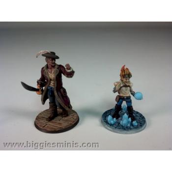 Painted Hero Forge 3D Printed Miniatures - Human Male Female gnome by Biggiesminis