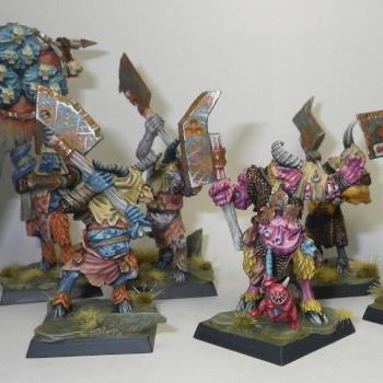 Beasts of Chaos Mutant Beastmen Beastman Bestigor Pestigor of Nurgle warband by Hamish Longstride