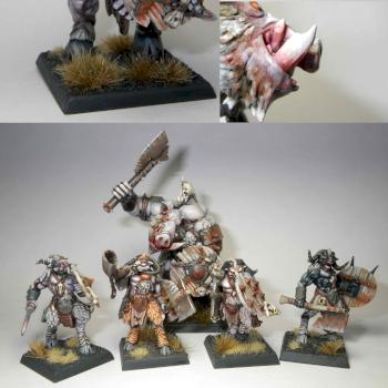 Beasts of Chaos Beastmen Beastman Minotaur Bullgor Swinotaur Minoboar, kitbashed conversion by Hamish Longstride