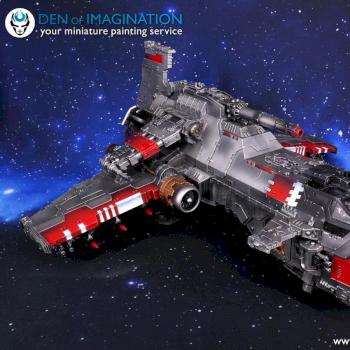 Firepower strapped to an incredibly striking piece of Space Marines technology, this is the Thunderh by DEN of IMAGINATION