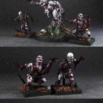 Ghoul king with re-painted ghouls of Mantic by GillianH