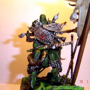 project: Commander of Nurgle with beast and infected banner retro by DomenicoS