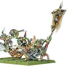 Goblins Mounted on Giant Wolves Command Group by Warlord