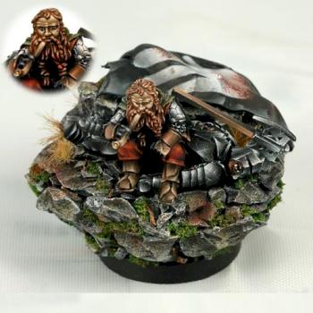 Gimli on Dead Uruk-Hai Golden Demon 2011 finalist by Flameon